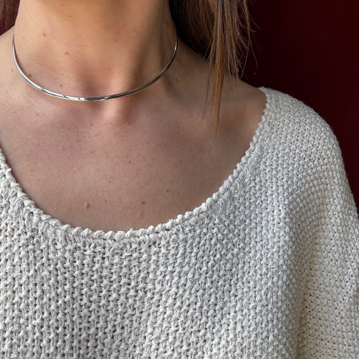 Simple Sterling Silver Torc Collar