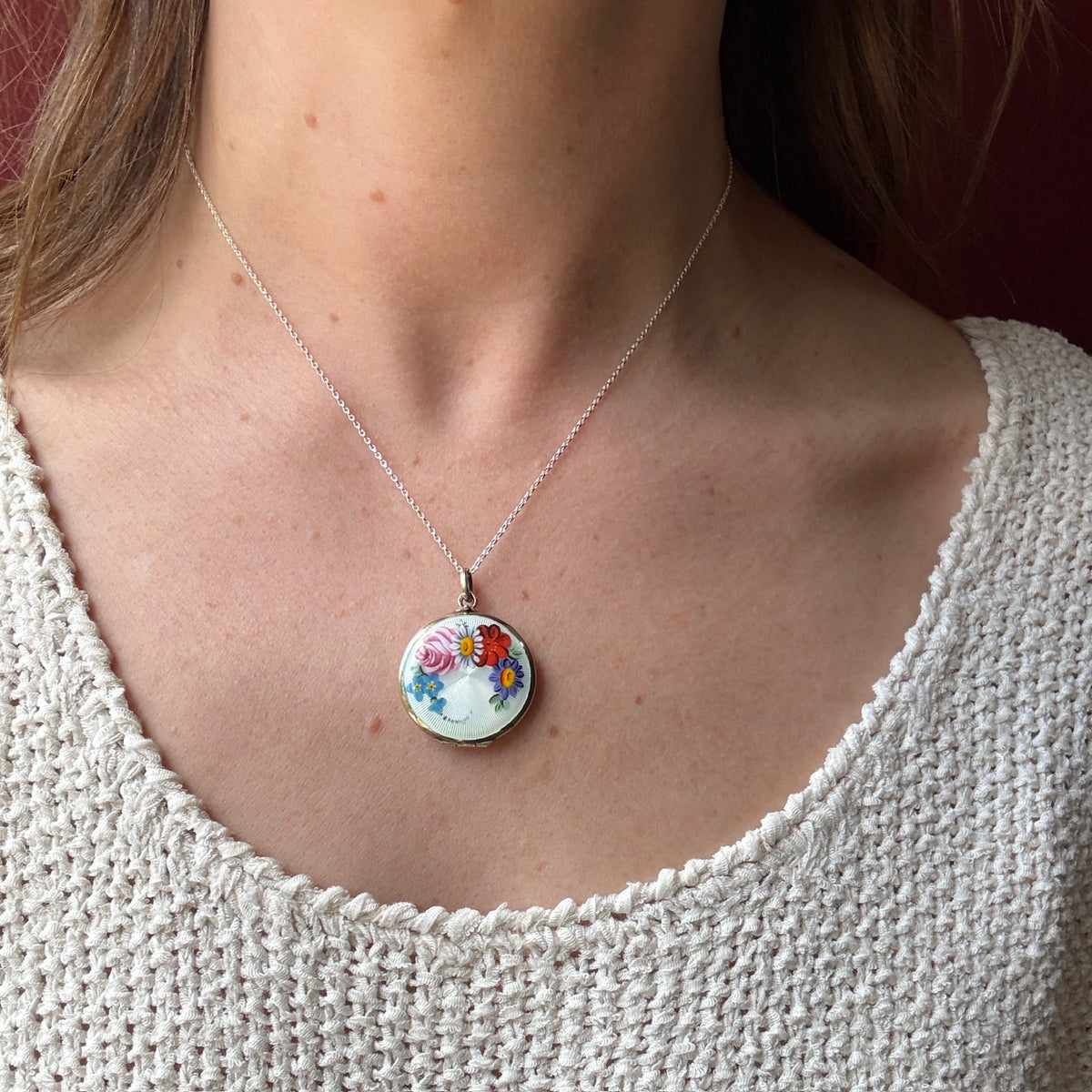 Language of Flowers Enamelled Sterling Love Locket