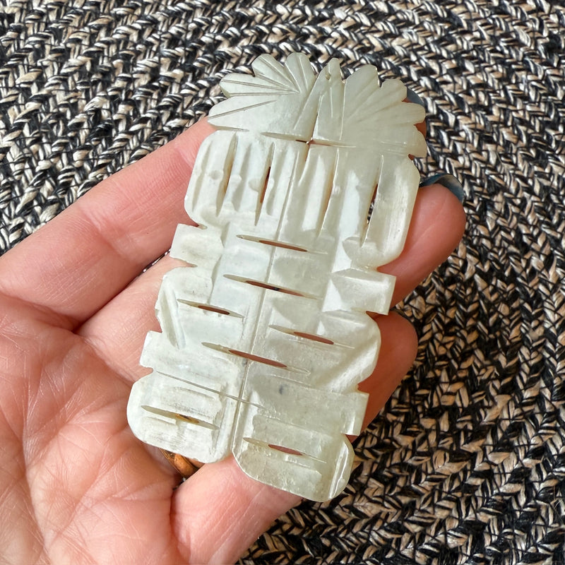 Antique Carved Nephrite Jade Plaque