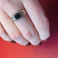 Handsome Onyx & White Gold Art Deco Ring