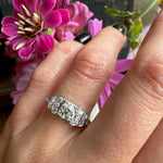 Platinum Vintage 1930s Old European Diamond Ring