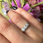Engraved Deco OMC Diamond Ring