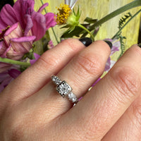 Classic 1940's White Gold Engagement Ring