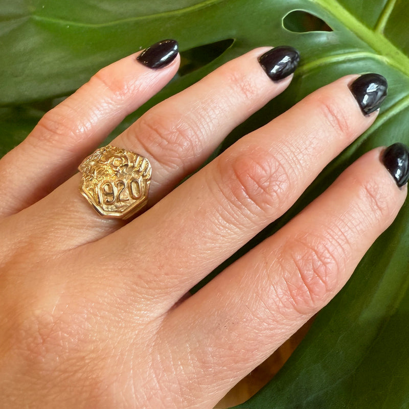Gold Lion Ring Dated 1920