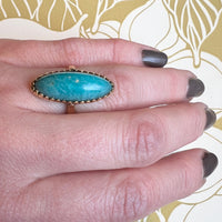 Incredible Oval Amazonite in 18k Gold Ring