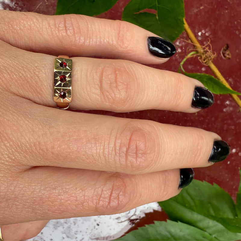 Sweet Victorian Gold and Garnet Band