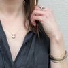 Moonstone Cabochon in Gold Bezel Necklace