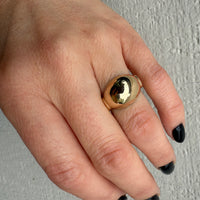 14k Gold Dome Ring with Retro Details