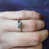 Architectural Diamond & White Gold Solitaire Ring