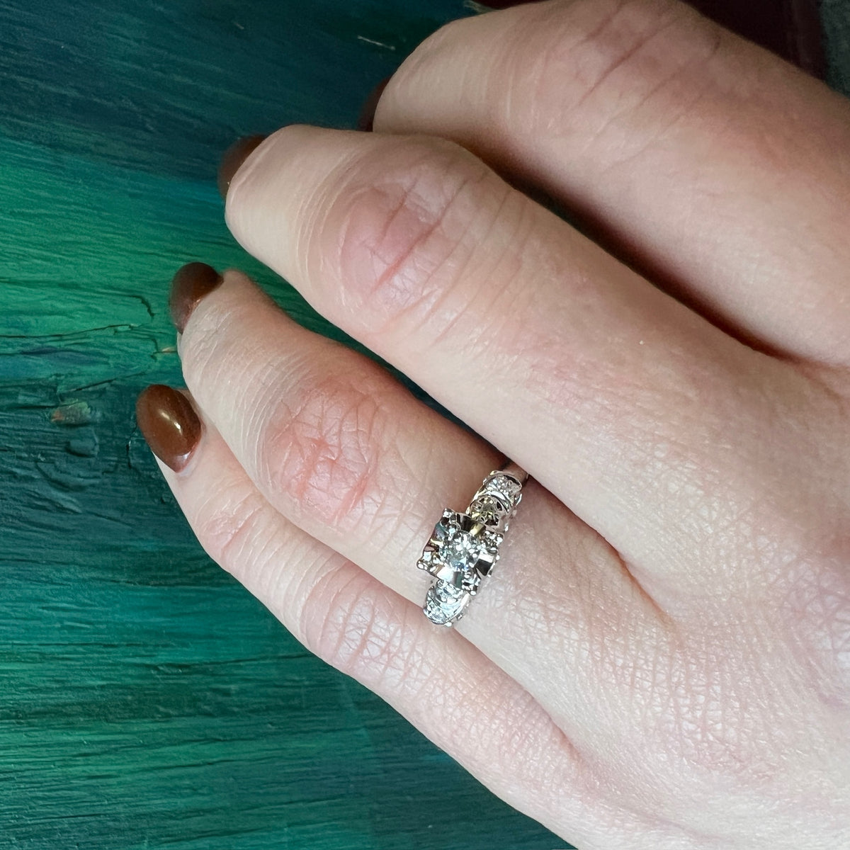 New Old Stock 1940s Diamond Engagement Ring