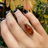 Graceful Russian Amber Mid Century Ring