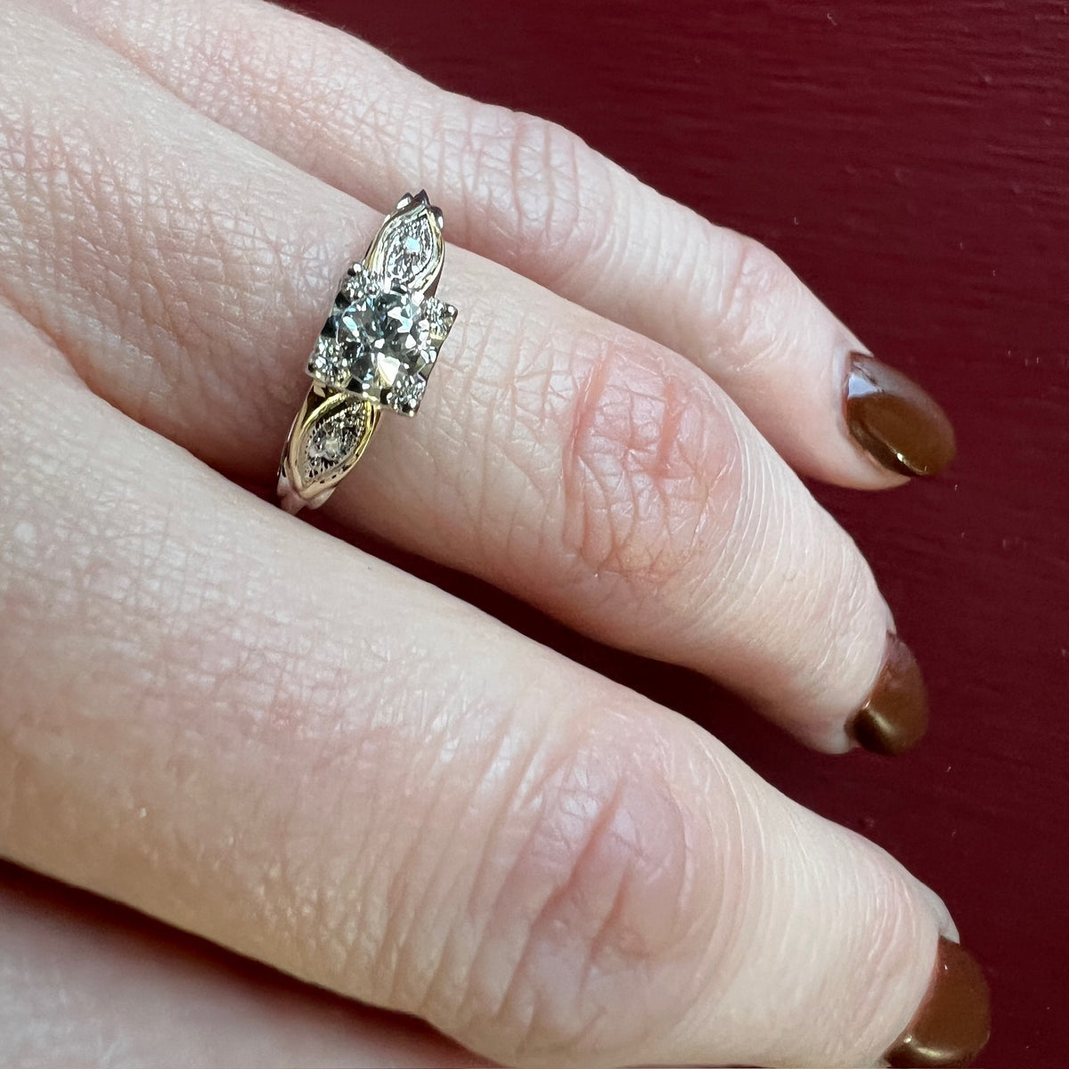 Pretty Two-Tone New Old Stock Diamond Ring