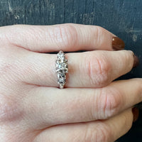 Sweet Old Mine Cut Diamond Engagement Ring in Pristine Condition
