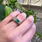 Ravishing Emerald & Diamond Retro Ring