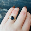 Cushion Cut Sapphire & Baguette Diamond Ring