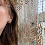 Luminous Labradorite & Sterling Halo Stud Earrings