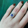 Gorgeous Edwardian Sapphire & Diamond Halo Ring