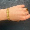 English 15ct Gold Bangle with Peridot & Diamonds