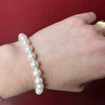 Classic Cultured Pearl Bracelet with Gold Clasp