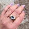 Daring Art Moderne Sapphire & Diamond Ring