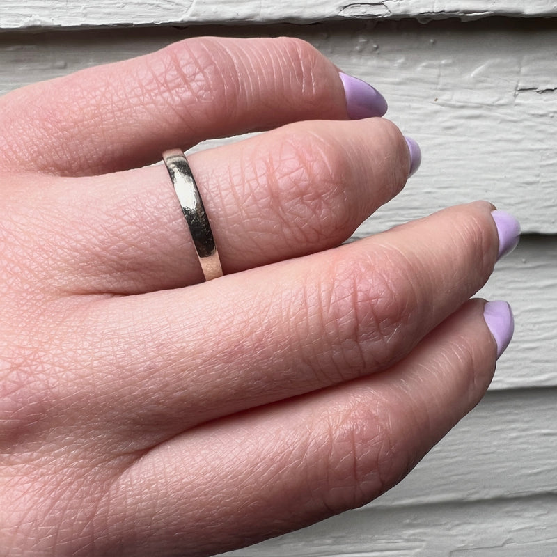 White Gold Wedding Band with Subtle Taper