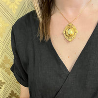 Fabulous 18k Egyptian Revival Locket with Hair Work