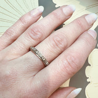 Highly Detailed Engraved White Gold Band Size 11.25