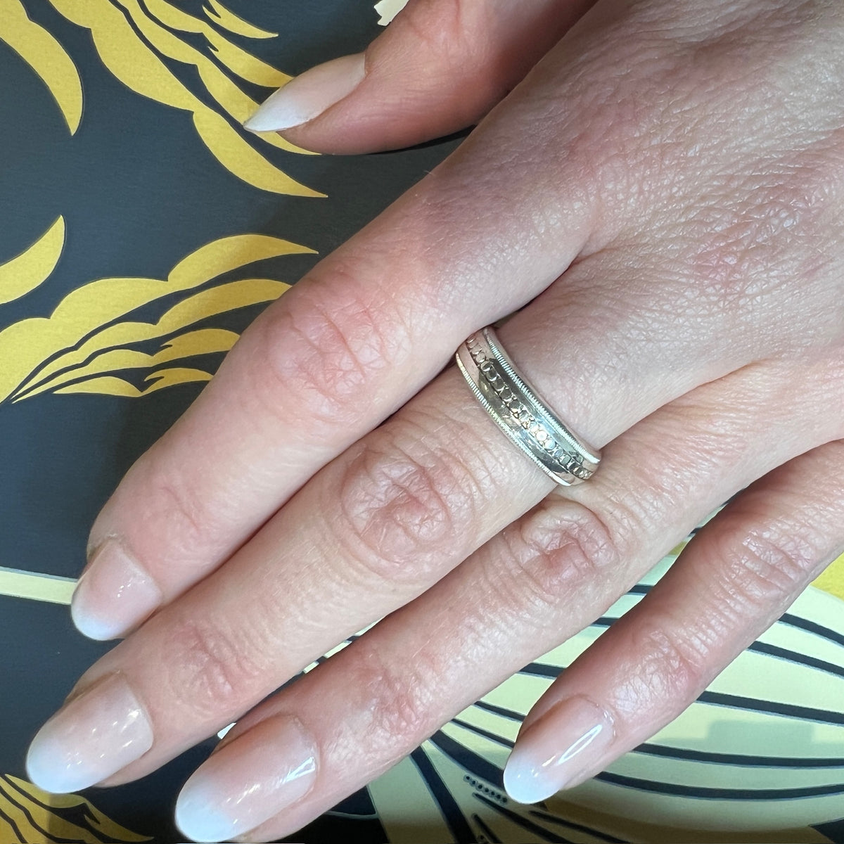 Quirky Hand Cast Sterling Silver Band by 720
