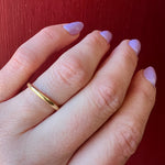 Slim 18k Gold Band with Deep Half Round Exterior
