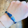 Elegant Lapis Inlay & 950 Silver Panel Bracelet