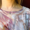 Sweet Opal & Old Mine Cut Diamond Pendant in Rosy Gold