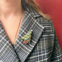 Eisenberg Ice Forest Green Christmas Tree Brooch