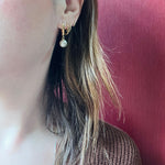 Silvery Pearls on 14k Gold Lever Back Earrings