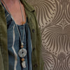Carved Jade Ring & Carnelian Bead Chinese Necklace
