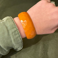 Funky Faceted Butterscotch Bakelite Bangle Bracelet