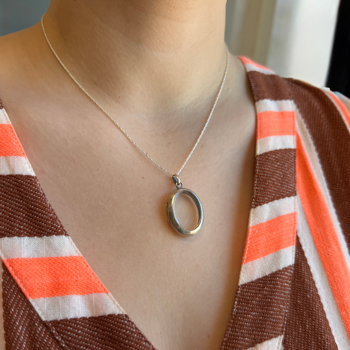 Victorian Glass-Paned Sterling Silver Locket