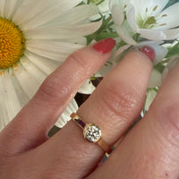 Old Mine Cut Diamond in 14k Gold Bezel Solitaire by 720