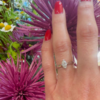 Sophisticated Mid Century Marquise Diamond Solitaire
