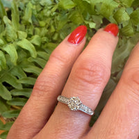 Old Euro Cut Diamond in Elegant Two-Tone Engagement Ring