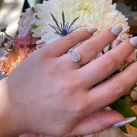 Romantic Diamond Oval Platinum & 18ct Gold Ring