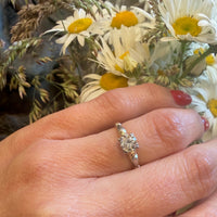 Sculpted Two-Tone Old Euro Diamond Engagement Ring