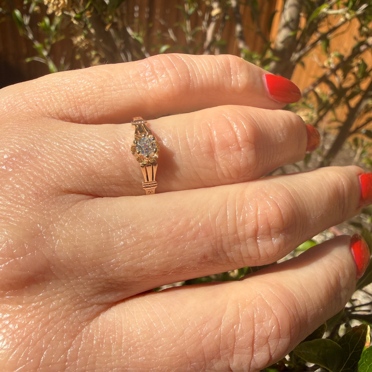 Victorian Old Mine Cut Diamond-Set Belcher Ring