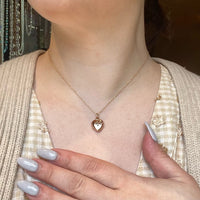 Petite Rosy Gold Heart Locket with Rose Cut Diamonds