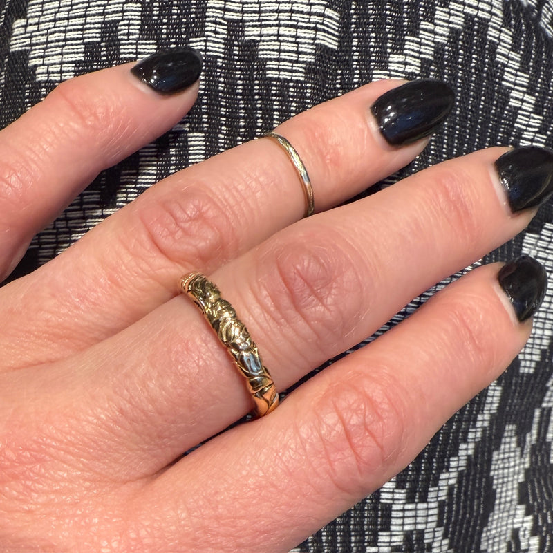 Beautiful 18k Gold Rose Vine Band by Caldwell