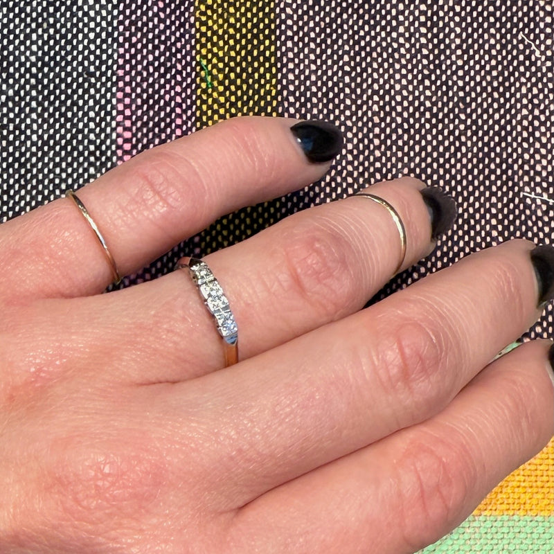 2-Tone 14k Gold Diamond Band