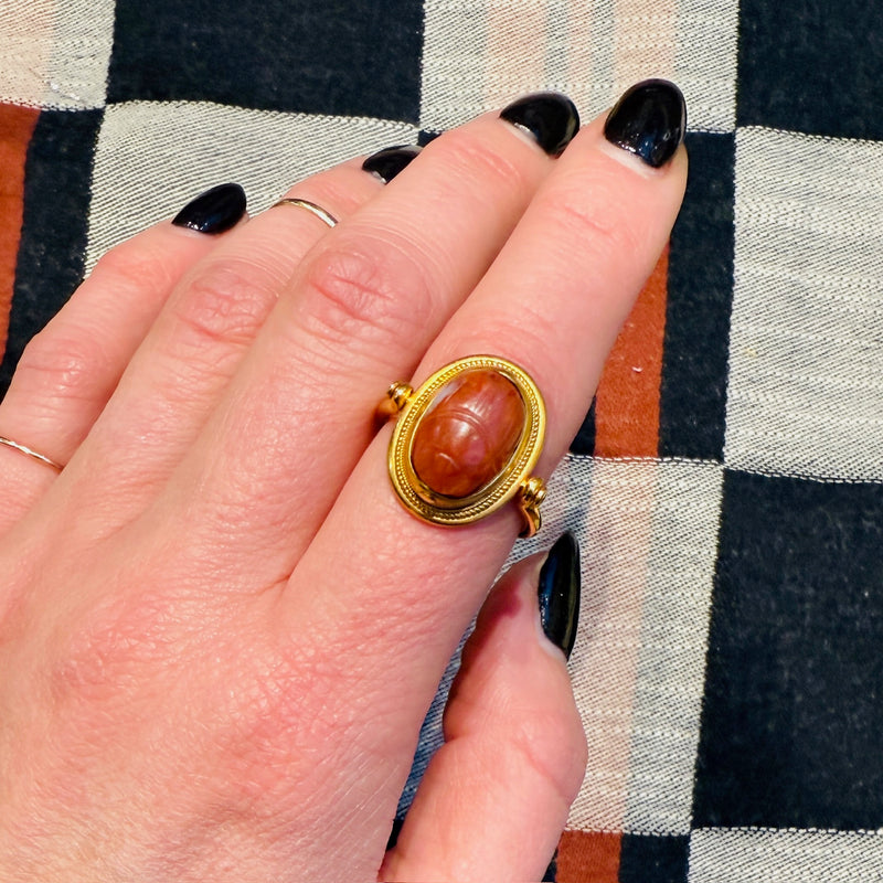 Gorgeous Carnelian Scarab Ring