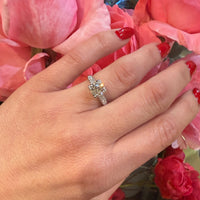 Classic 1940s Old Euro Diamond Platinum Engagement Ring