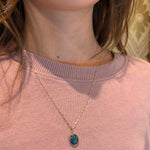 Otherworldly Black Opal & 14k Gold Pendant