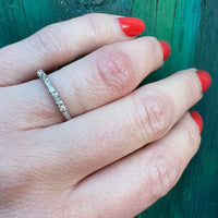 Elevated Baguette & Round Diamond Platinum Band