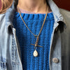 Iridescent White Opal Drop in 14k Gold Pendant